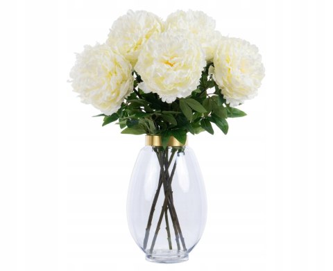 PAN KWIATEK PEONIA POJEDYŃCZA WHITE PREMIUN 72cm XL kwiaty sztuczne