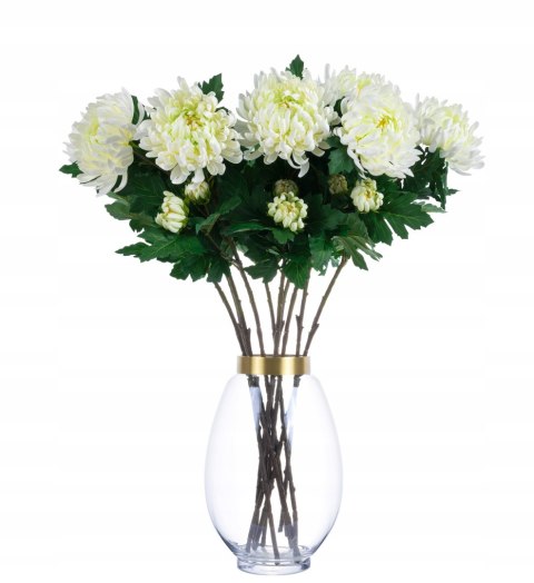 PAN KWIATEK - Sztuczne kwiaty Chryzantema sztuczna biała 88cm XXL WHITE